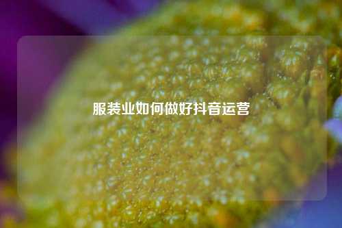 服装业如何做好抖音运营