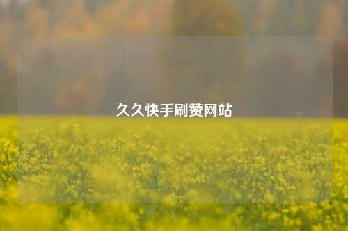 久久快手刷赞网站