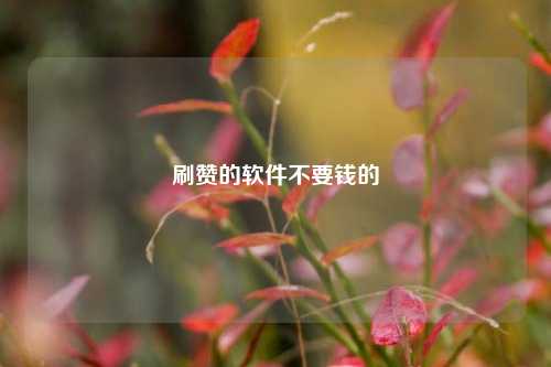 刷赞的软件不要钱的