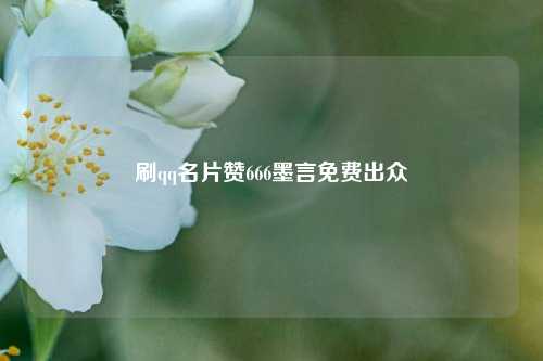 刷qq名片赞666墨言免费出众